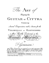 Lesson - Francesco Geminiani - The Art of Playing the Guitar or Cittra - Guitar