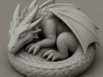 3D Print - Asleep Dragon - STL