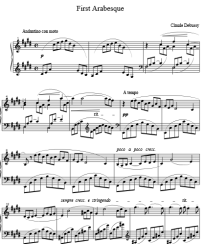 Sheet Music - Claude Debussy - Two Arabesques (Deux arabesques), L. 66 - Piano